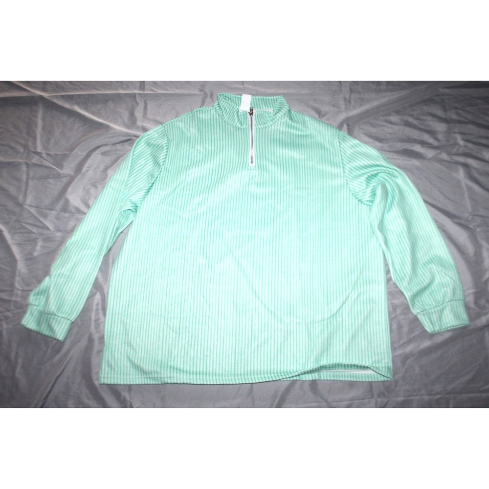 Men's quarter zip pullover shirt green EU size 2XL US size 48 XL